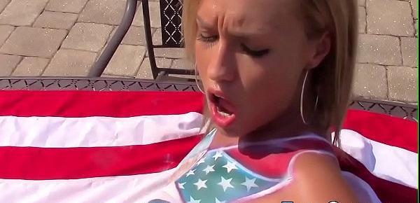  Teen with patriotically painted booty